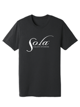 Load image into Gallery viewer, Unisex Classic Sola Logo Short Sleeve Black Tee