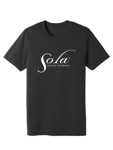 Unisex Classic Sola Logo Short Sleeve Black Tee