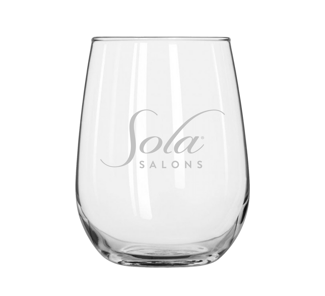 Sola Laser Etched Wine Glass